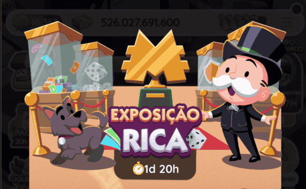 Evento Monopoly Go Exposição Rica (lista de recompensas)